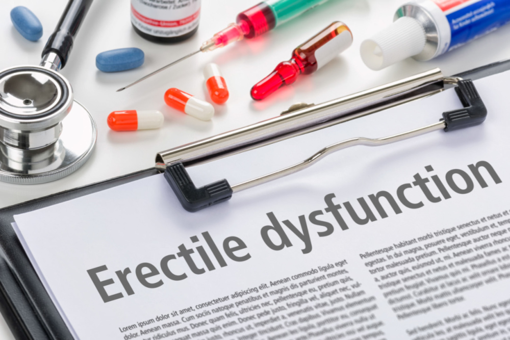 diagnosis Erectile dysfunction written on a clipboard